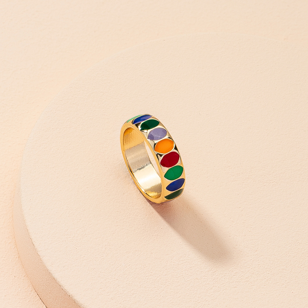 

1pc Alloy Ring, Gold