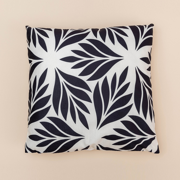 

Graphic Print Cushion Cover Without Filler, Black and white