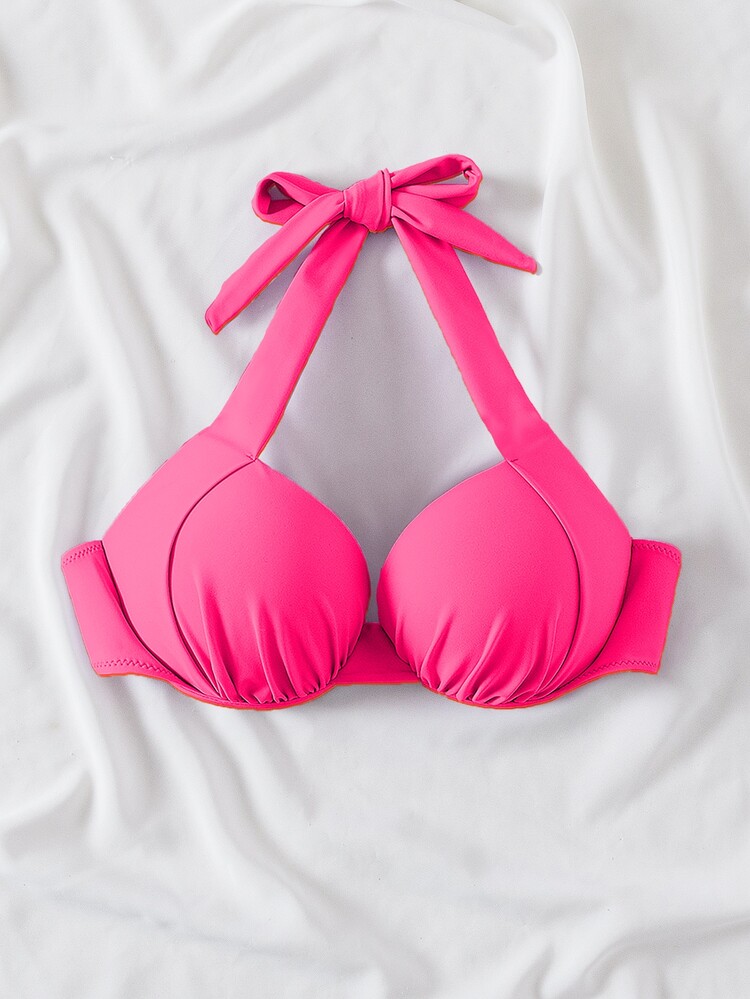 Top bikini halter push up - Rosa Fucsia - Añade 5