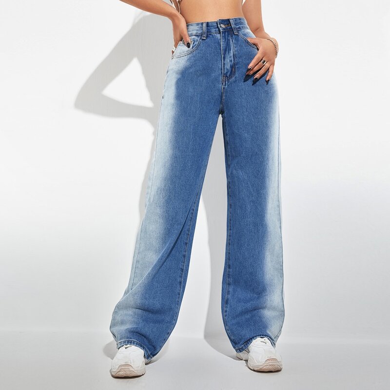 

High Waist Colorblock Jeans, Multicolor