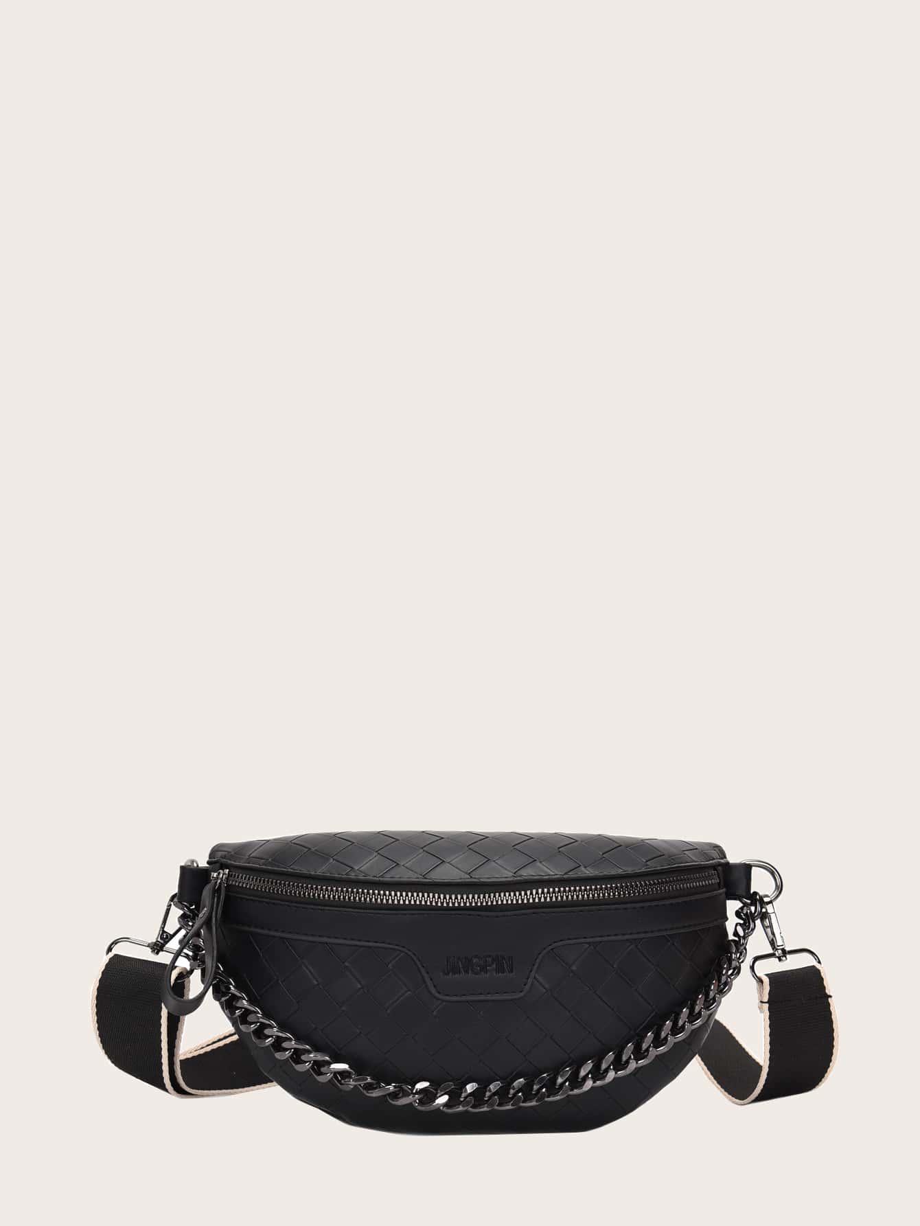 Riñonera trenzada con manija - Negro - Ver 1