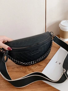 Riñonera trenzada con manija - Negro - Ver 7