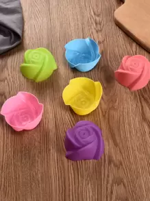 Khuôn bánh ngẫu nhiên hình hoa hồng 1 cái - Nhiều màu - Xem 1