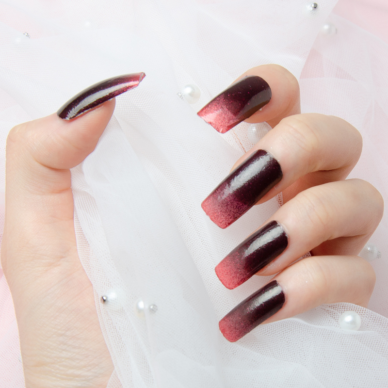 

14pcs Glitter Nail Sticker, Multicolor