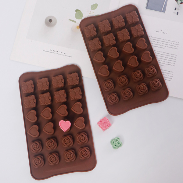 

1pc 24 Grid Chocolate Mold, Coffee brown