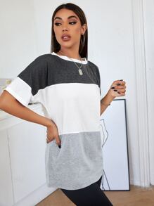 SHEIN Essnce Áo thun Khối Màu Giải trí - Nhiều màu - Xem 4