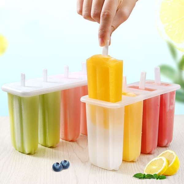 

1pc 4 Grid Popsicle Mold, White
