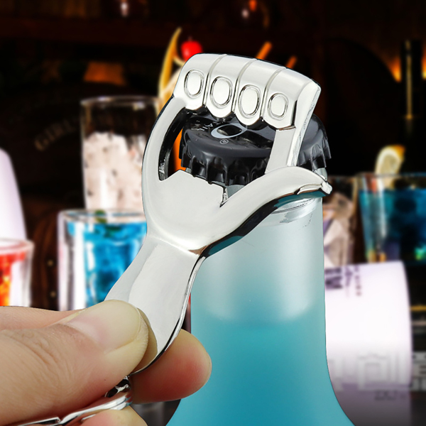 

1pc Hand Shaped Bottle Opener, Silver