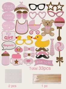 33 chiếc đạo cụ chụp ảnh tiệc mừng em bé tắm - Nhiều màu - Xem 3