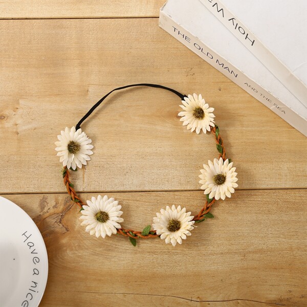 

1pc Artificial Chrysanthemum Wreath, White