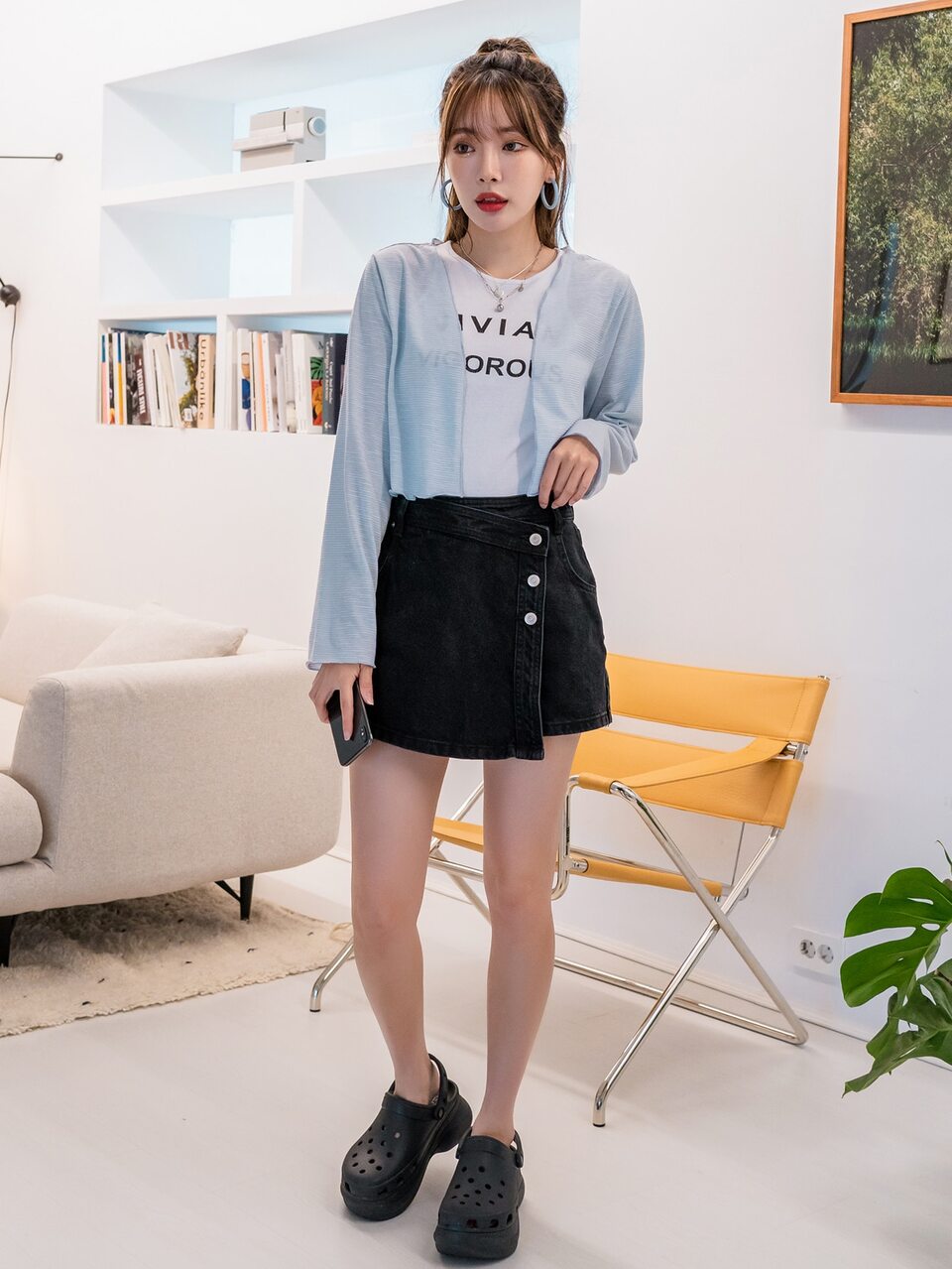 Open Front Striped Crop Jacket