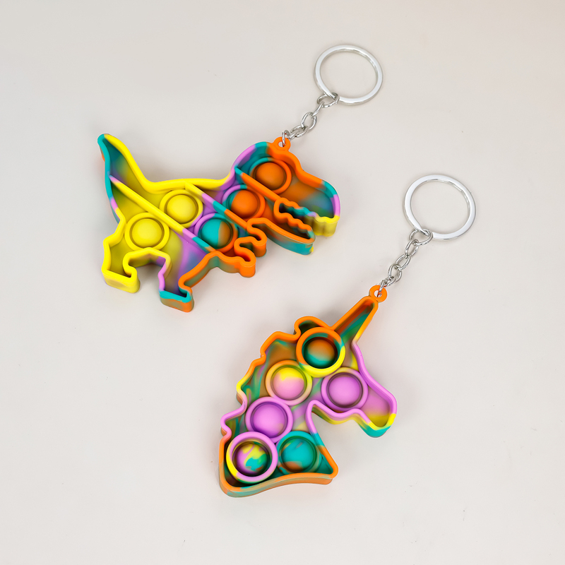

2pcs Cartoon Animal Charm Keychain, Multicolor