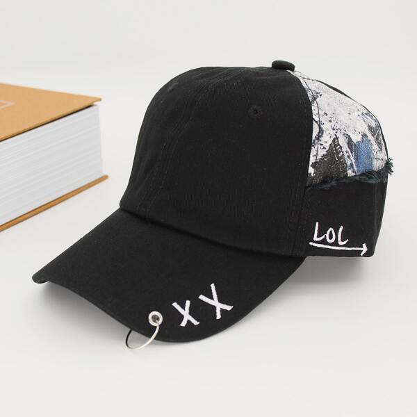 

Men Letter Embroidery Baseball Cap, Black