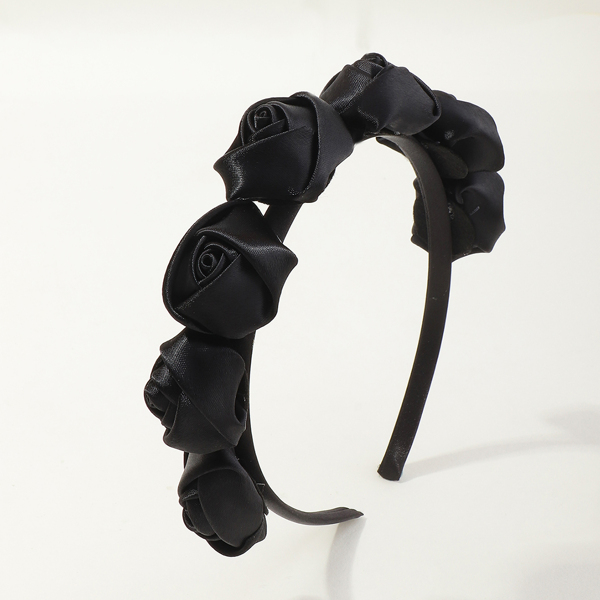 

Toddler Girls Flower Decor Hair Hoop, Black