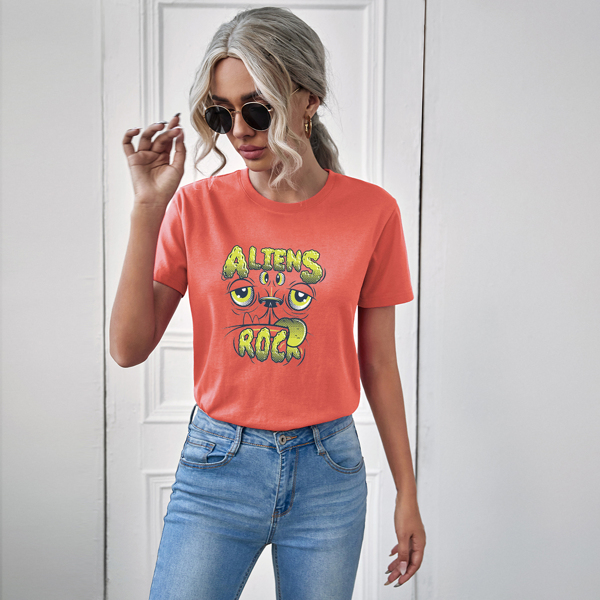

Letter & Cartoon Graphic Tee, Orange
