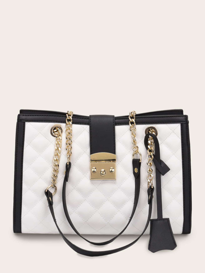 Quilted Chain Tote Bag