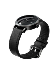 TOMI Men's Simple & Fashionable Half-See-Through Dial With Leather Strap Watch As A Gift For Students Returning To School
