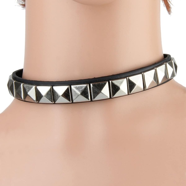 

Geometric Studded Decor Necklace, Black