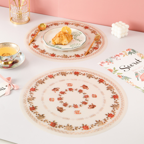 

1pc Flower Print Placemat, Multicolor