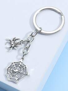 Móc khóa Spider Charm dùng làm quà tặng, ví, cặp đi học, ba lô và túi xách - Bạc - Xem 1