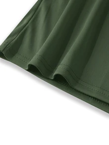 Manfinity Homme Camiseta de manga corta con estampado de letra - Verde Oscuro - Ver 3