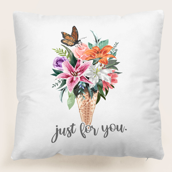 

Flower Print Cushion Cover Without Filler, Multicolor
