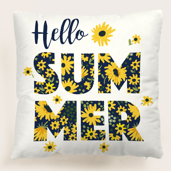 

Slogan Graphic Cushion Cover Without Filler, Multicolor