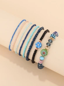 8pcs Beaded Bracelet - Multicolor - View 1
