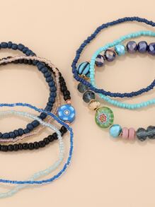 8pcs Beaded Bracelet - Multicolor - View 3