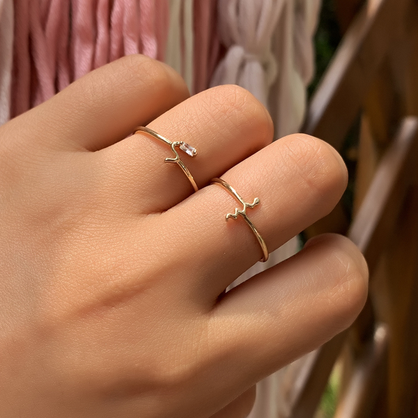 

2pcs Simple Ring, Gold