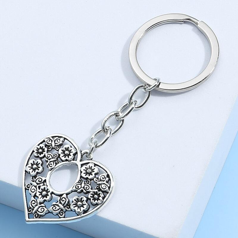 

Heart Charm Keychain, Silver