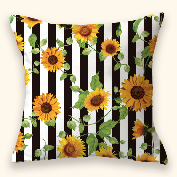 

Sunflower Print Cushion Cover Without Filler, Multicolor