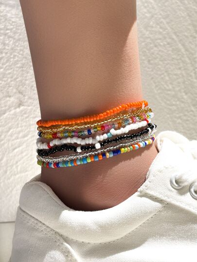 7pcsBeadedAnklet - Best SHEIN's products for summer