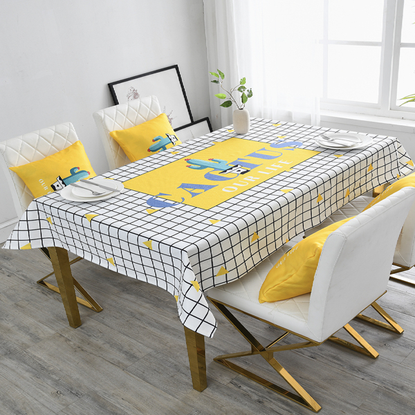 

Potted Cactus Print Tablecloth, Multicolor