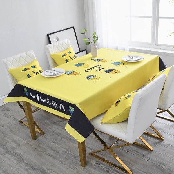 

Potted Cactus Print Tablecloth, Multicolor