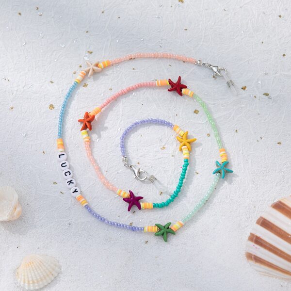 

Starfish Decor Beaded Face Mask Chain, Multicolor