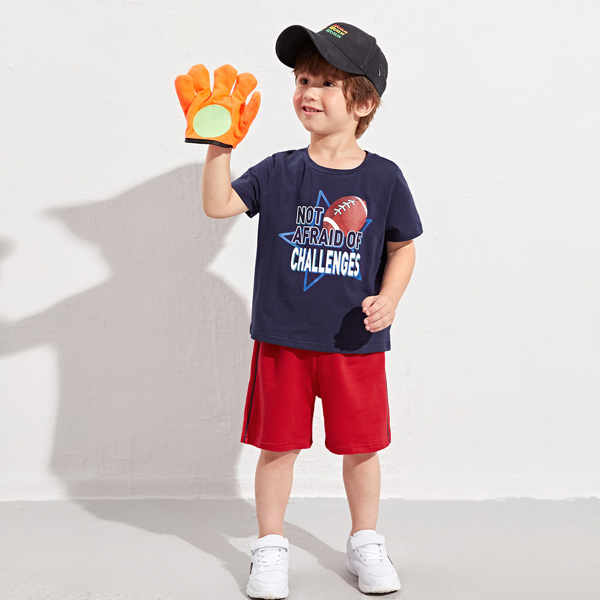 

Toddler Boys Slogan Graphic Tee And Shorts Set, Multicolor