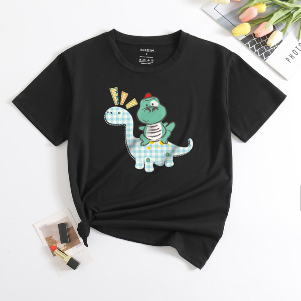 

Cartoon Graphic Short Sleeve Tee, Black