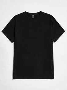 Manfinity VCAY Tops Nam Slogan Đường phố - màu đen - Xem 2