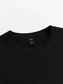 Manfinity VCAY Tops Nam Slogan Đường phố - màu đen - Xem 3