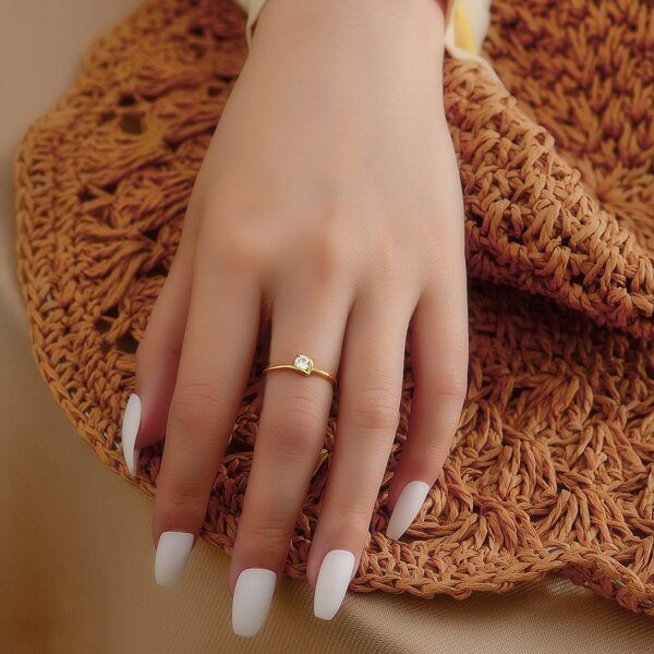 

Zircon Detail Ring, Gold