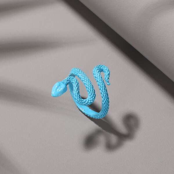 

Men Snake Design Ring, Blue