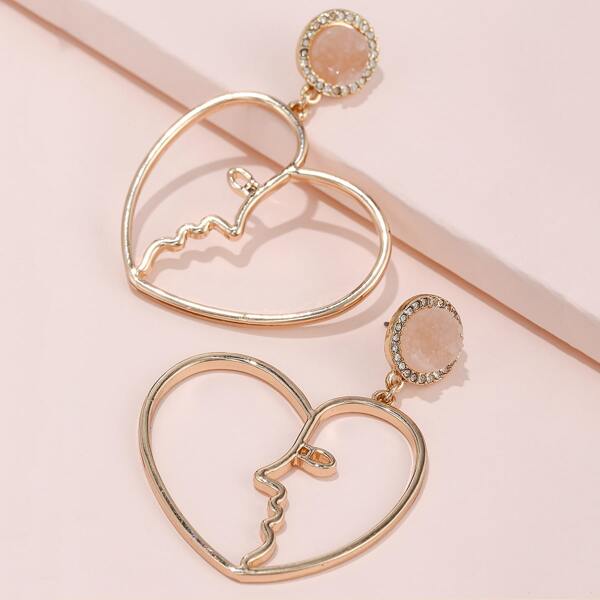 

Figure Design Heart Drop Earrings, Gold