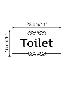 1pc PVC Toilet Wall Sticker, Daily Letter Graphic Creative Wall Decal For Toilet, Stickers, Wall Decal, Vinyl Decal For Home Decorations, Spring Decoration Items Refresh Your Home, Rama Decoration Stickers Gifts Birthday Graduation - Black - View 4