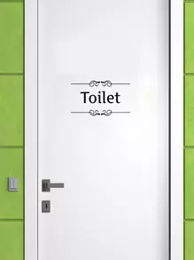 1pc PVC Toilet Wall Sticker, Daily Letter Graphic Creative Wall Decal For Toilet, Stickers, Wall Decal, Vinyl Decal For Home Decorations, Spring Decoration Items Refresh Your Home, Rama Decoration Stickers Gifts Birthday Graduation - Black - View 5