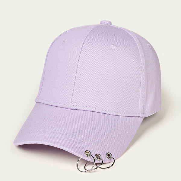 

Metal Ring Decor Baseball Cap, Lilac purple