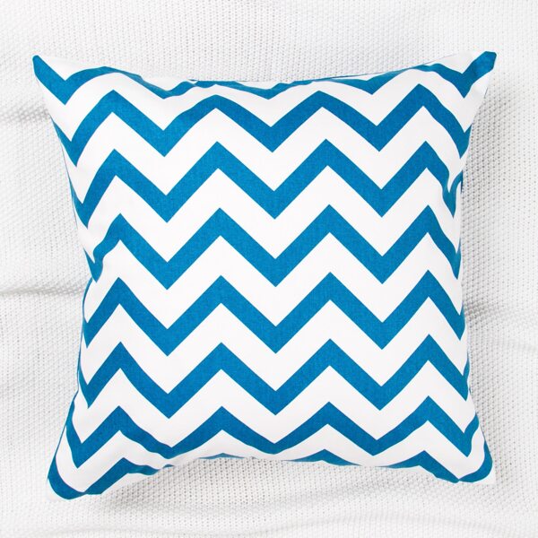 

Chevron Pattern Cushion Cover Without Filler, Blue and white