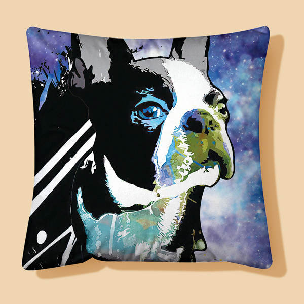 

Dog Print Cushion Cover Without Filler, Multicolor