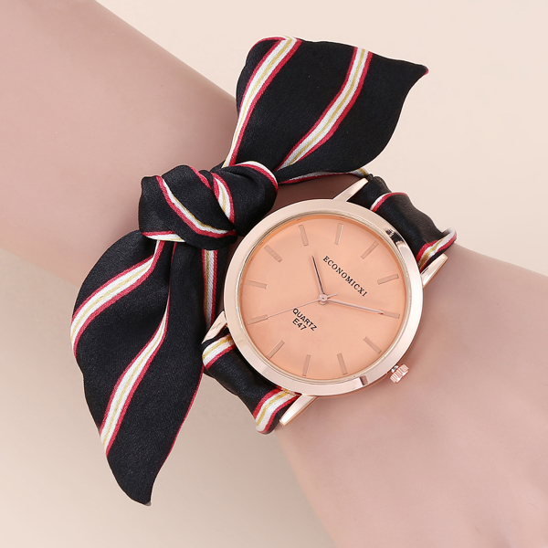 

Striped Twilly Scarf Design Strap Quartz Watch