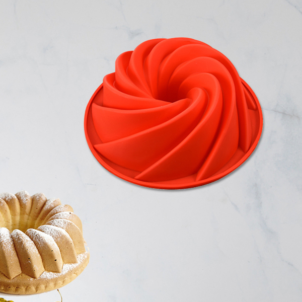 

1pc Silicone Spiral Cake Mold, Red